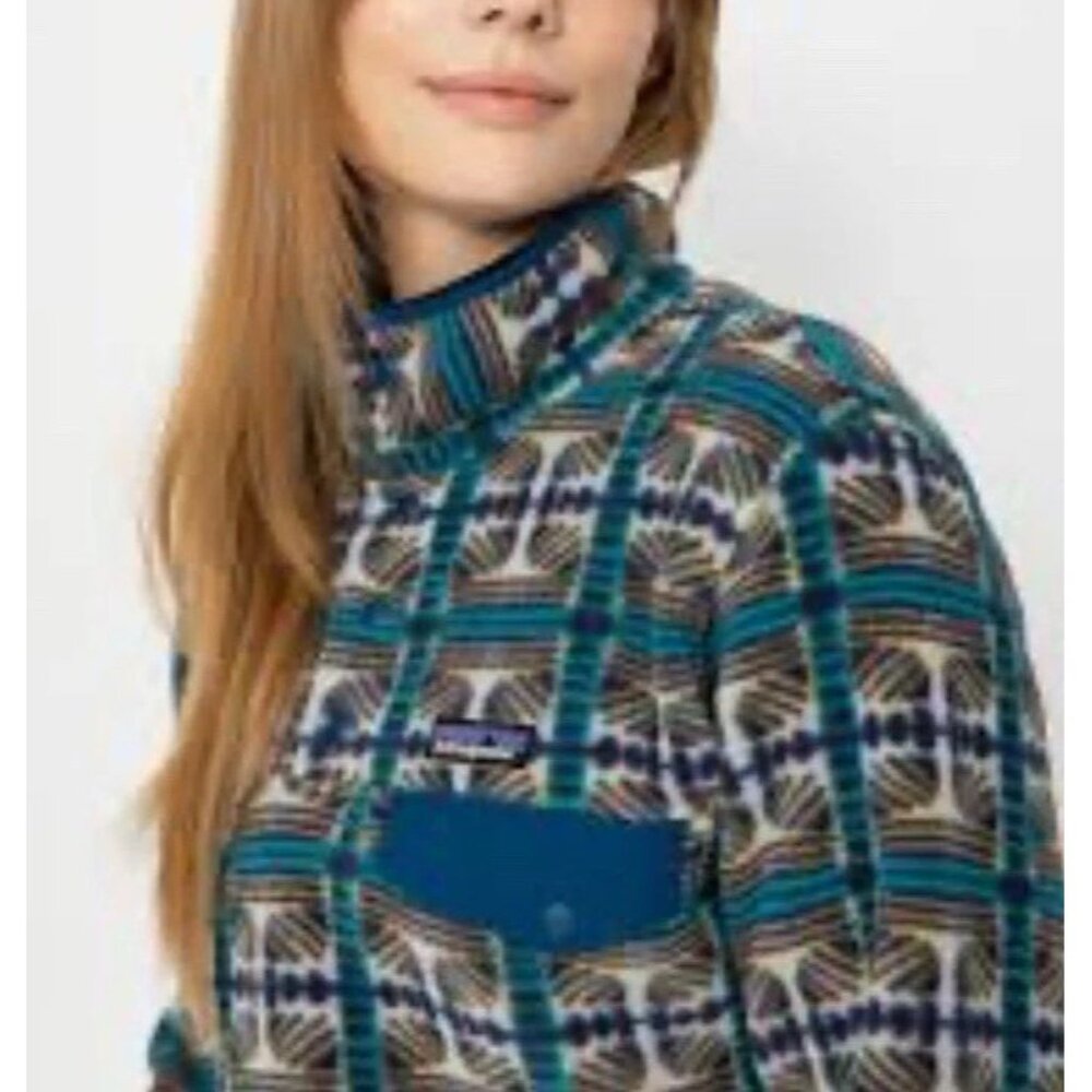 PATAGONIA LIGHTWEIGHT SYNCHILLA SNAP-T FLEECE PULLOVER women’s turquoise size S - Picture 2 of 11